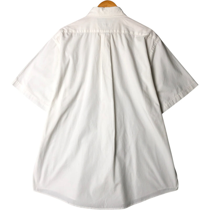 Brooks Brothers BASICS Short Sleeve Button-Down Shirt, Men's Size XL cotton white type Vintage Second Hand