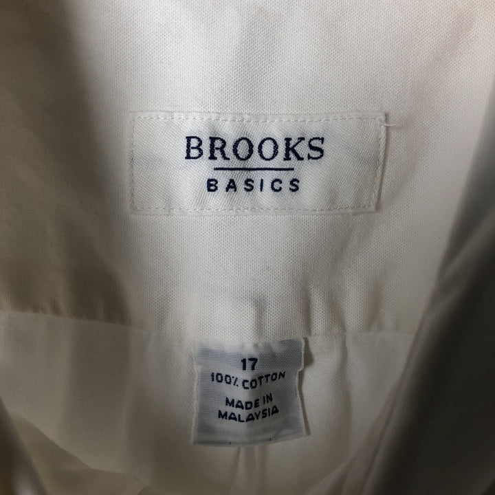 Brooks Brothers BASICS Short Sleeve Button-Down Shirt, Men's Size XL cotton white type Vintage Second Hand