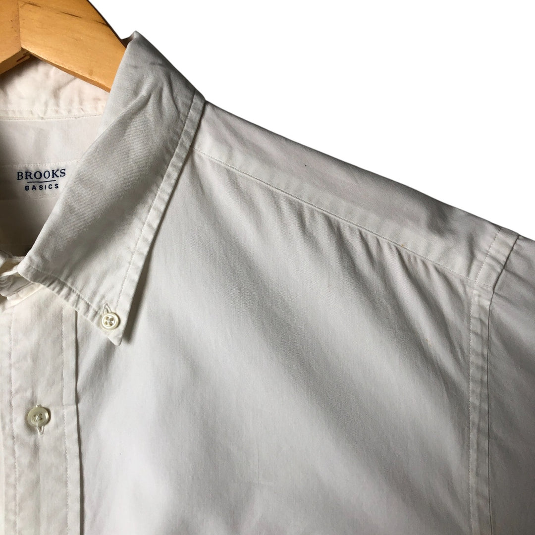 Brooks Brothers BASICS Short Sleeve Button-Down Shirt, Men's Size XL cotton white type Vintage Second Hand