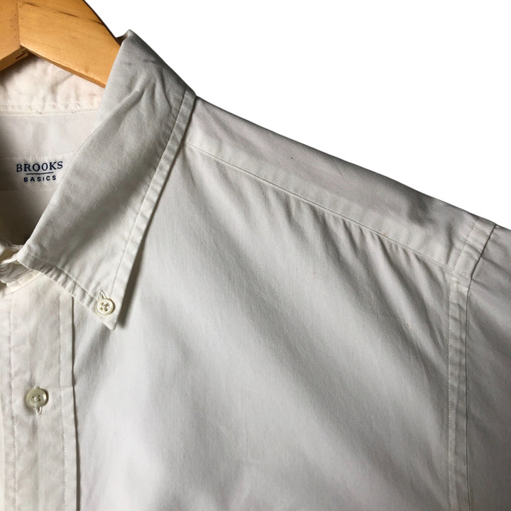 Brooks Brothers BASICS Short Sleeve Button-Down Shirt, Men's Size XL cotton white type Vintage Second Hand