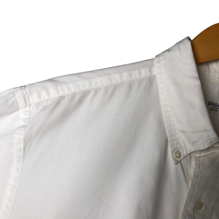 Brooks Brothers BASICS Short Sleeve Button-Down Shirt, Men's Size XL cotton white type Vintage Second Hand
