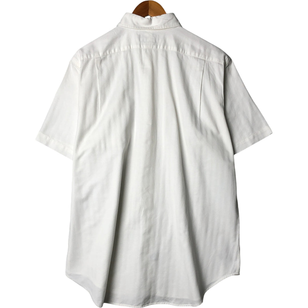 Ralph Lauren POLO by Ralph Lauren Classic Fit Herringbone Short Sleeve Cotton Shirt, Men's Size L cotton white type Vintage Second Hand