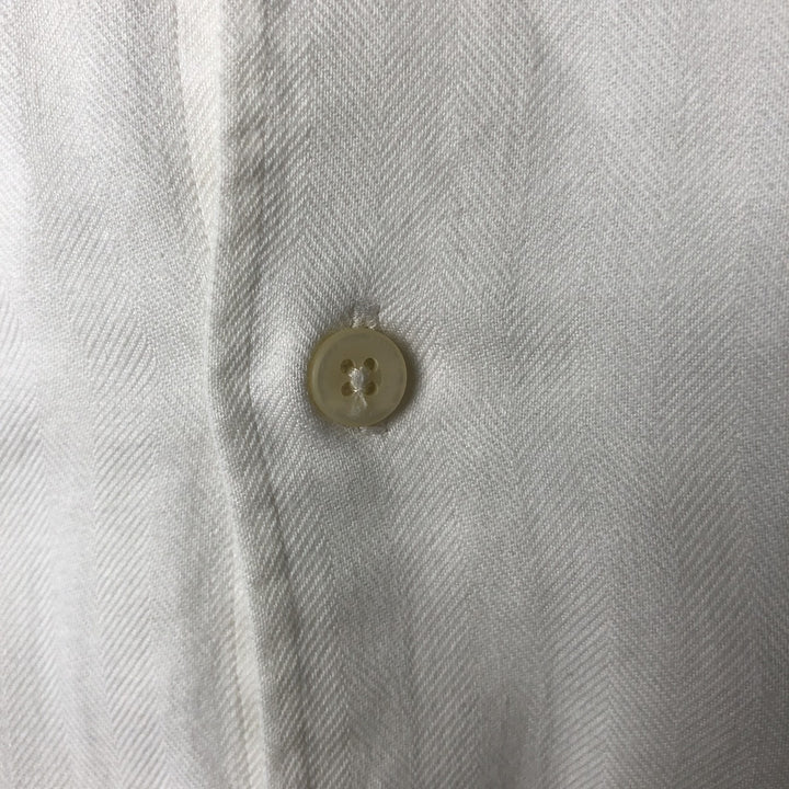 Ralph Lauren POLO by Ralph Lauren Classic Fit Herringbone Short Sleeve Cotton Shirt, Men's Size L cotton white type Vintage Second Hand