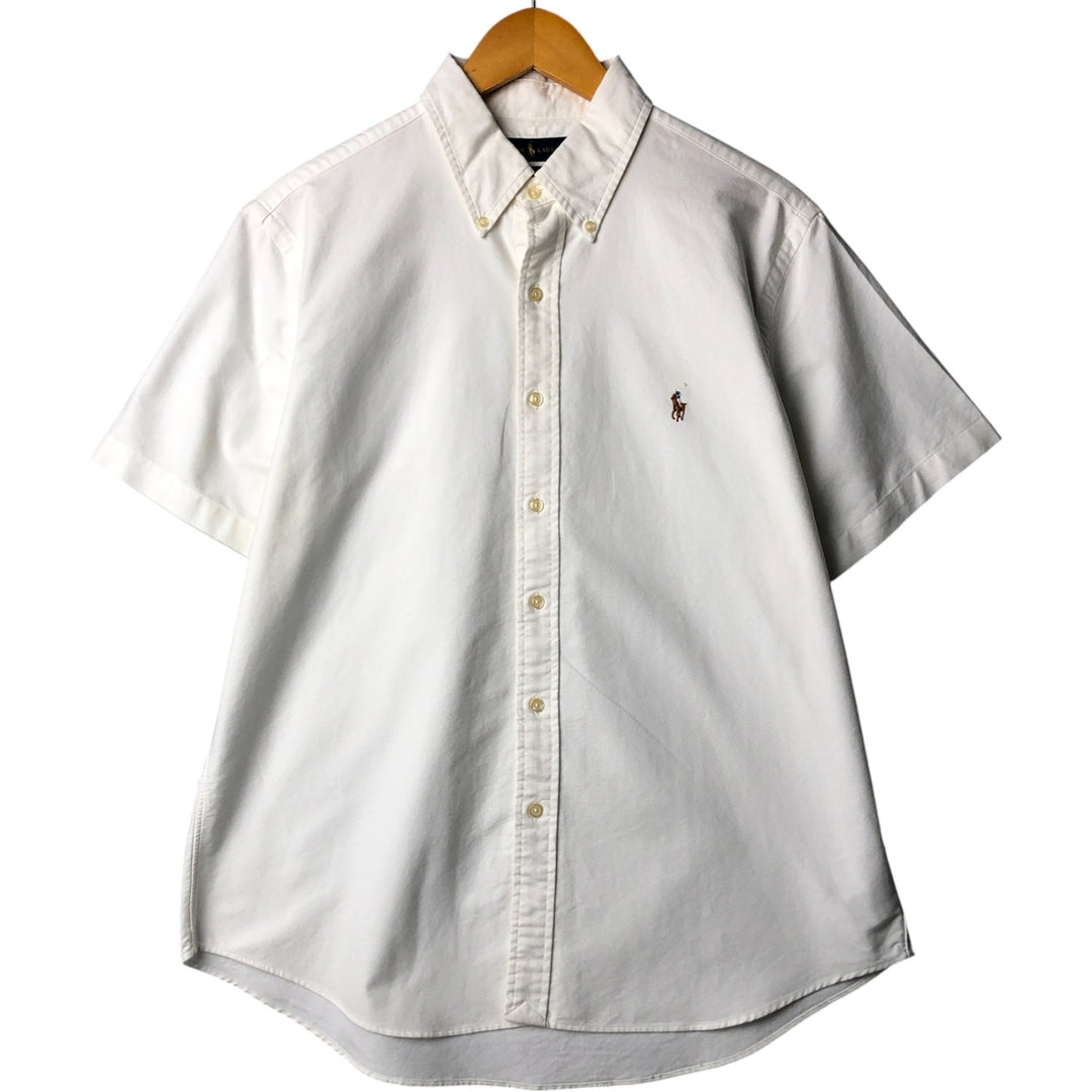 Ralph Lauren Classic Fit short sleeve button down shirt, men's size L cotton white type Vintage Second Hand