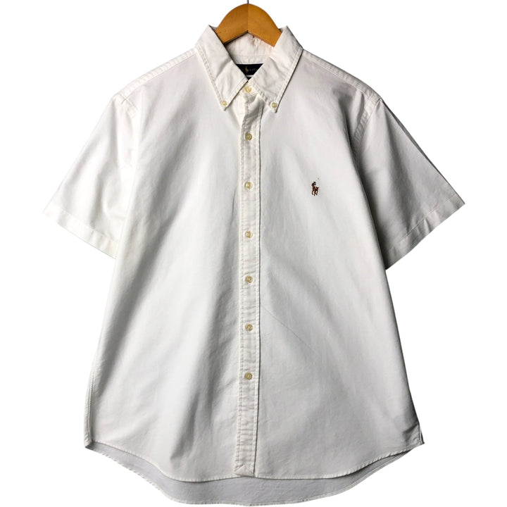 Ralph Lauren Classic Fit short sleeve button down shirt, men's size L cotton white type Vintage Second Hand