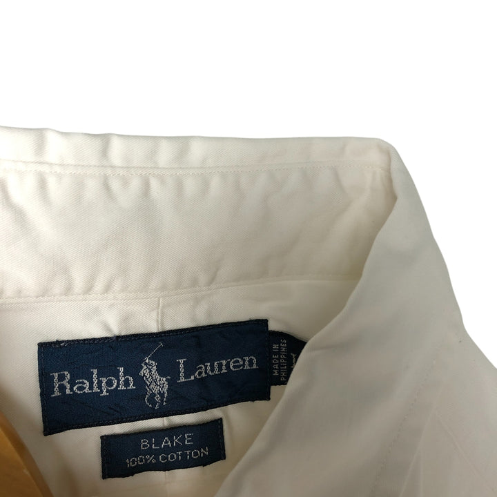 Ralph Lauren BLAKE short sleeve button down shirt, men's size L cotton white type Vintage Second Hand