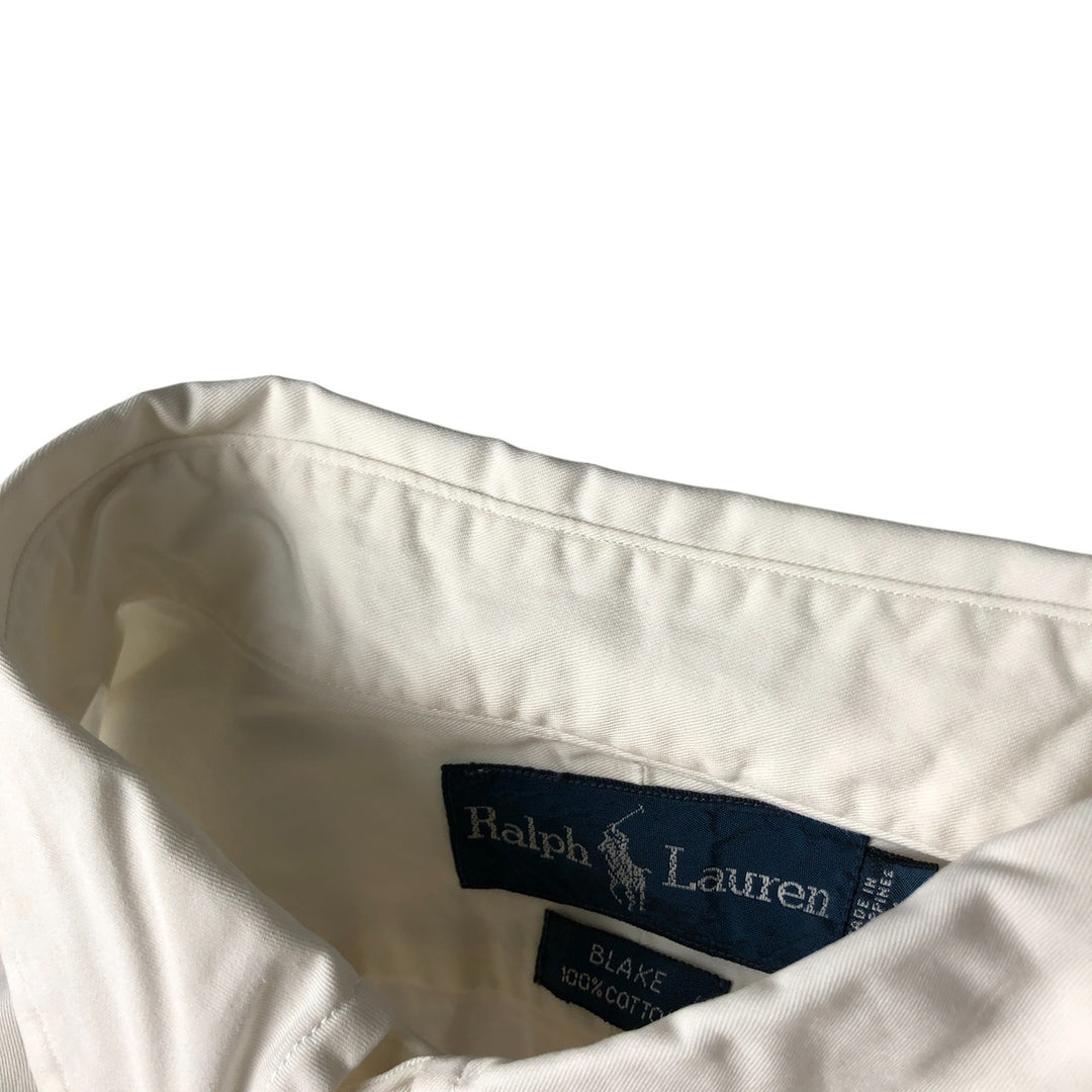 Ralph Lauren BLAKE short sleeve button down shirt, men's size L cotton white type Vintage Second Hand