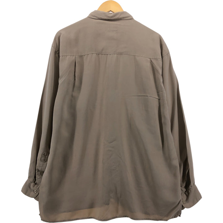 KNIGHTSBRIDGE Long Sleeve Silk Shirt, Men's Size L silk Beige type Vintage Second Hand