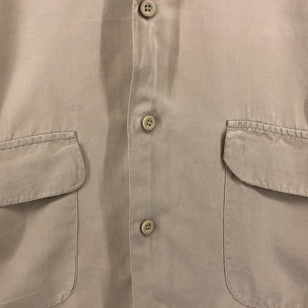 KNIGHTSBRIDGE Long Sleeve Silk Shirt, Men's Size L silk Beige type Vintage Second Hand