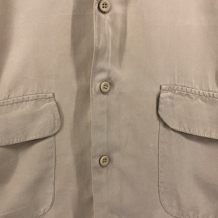 KNIGHTSBRIDGE Long Sleeve Silk Shirt, Men's Size L silk Beige type Vintage Second Hand
