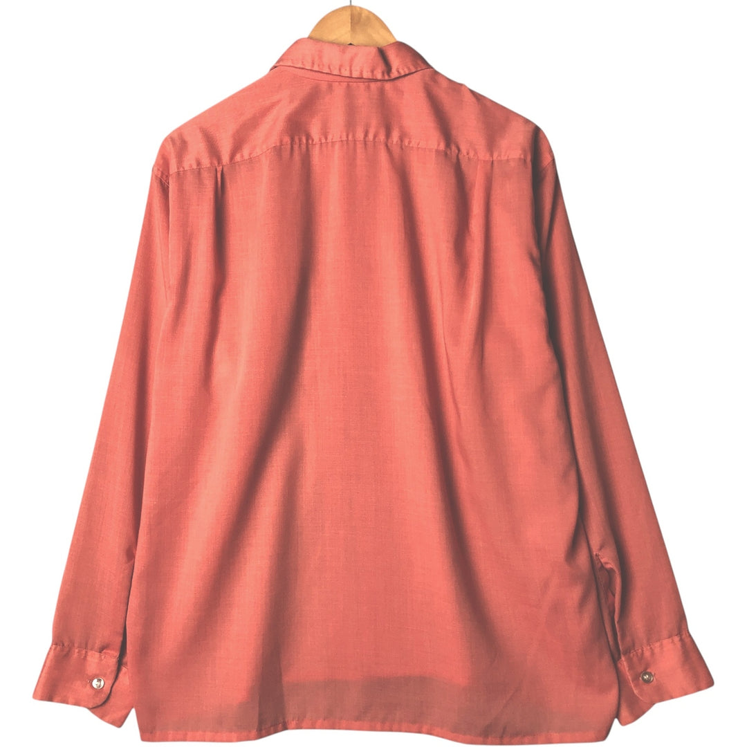 Long-sleeved poly shirt, men's size L unclear coral Vintage Second Hand