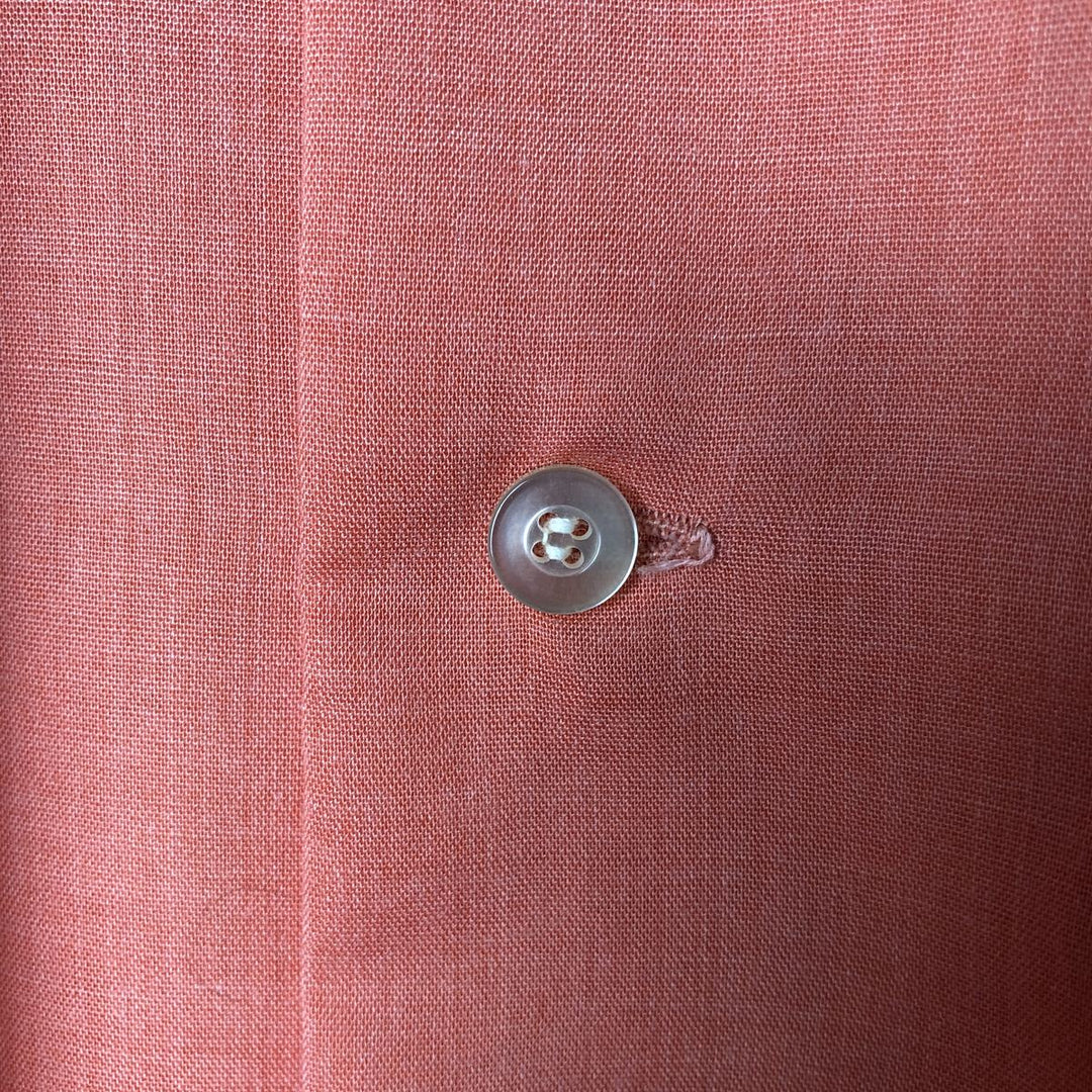 Long-sleeved poly shirt, men's size L unclear coral Vintage Second Hand