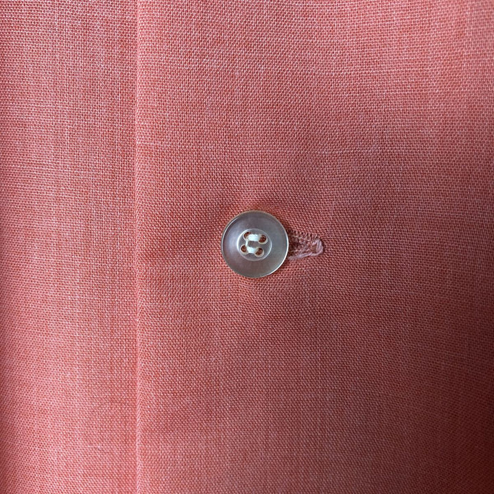 Long-sleeved poly shirt, men's size L unclear coral Vintage Second Hand