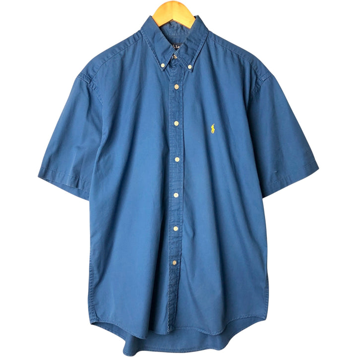 Ralph Lauren BLAKE short sleeve button down shirt, men's size L cotton blue type Vintage Second Hand
