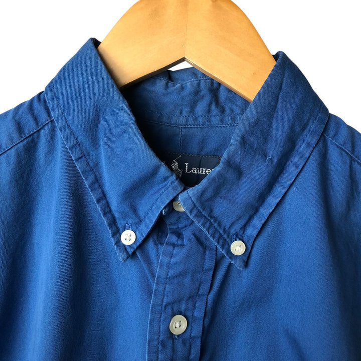 Ralph Lauren BLAKE short sleeve button down shirt, men's size L cotton blue type Vintage Second Hand