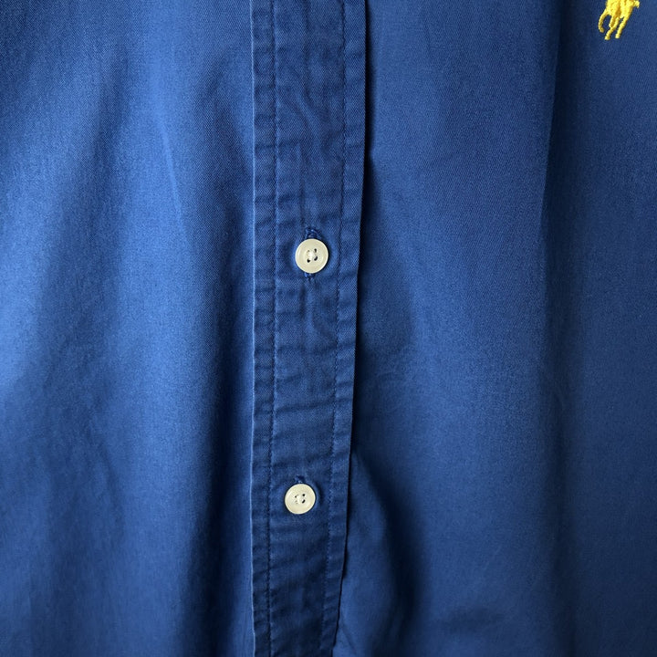 Ralph Lauren BLAKE short sleeve button down shirt, men's size L cotton blue type Vintage Second Hand