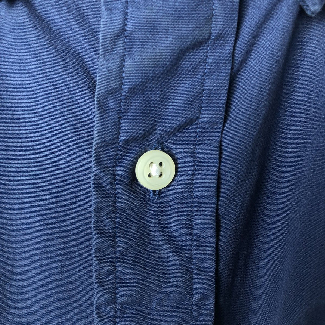 Ralph Lauren Classic Fit short sleeve button down shirt, men's size M cotton Navy blue Vintage Second Hand
