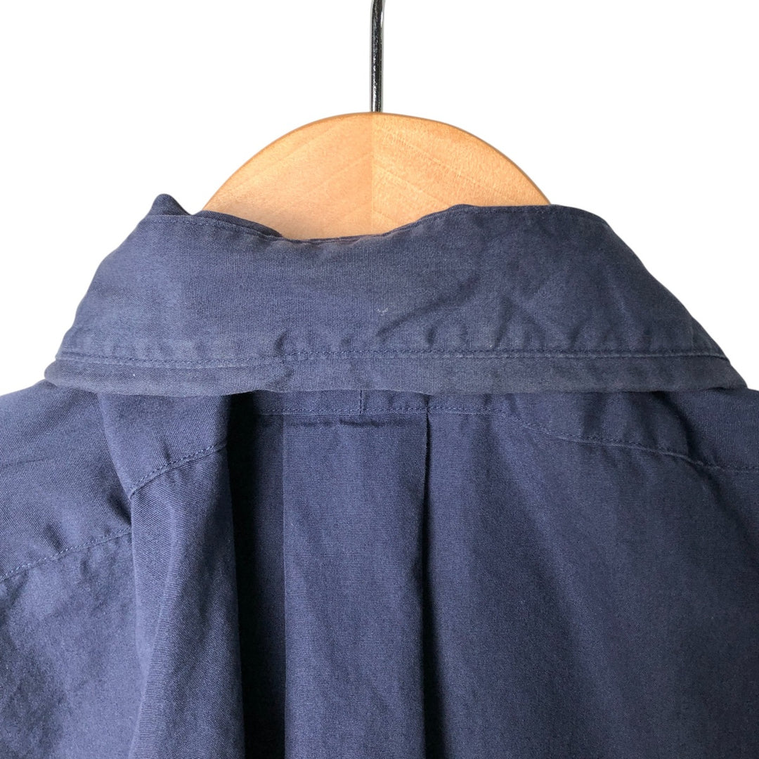 Ralph Lauren Classic Fit short sleeve button down shirt, men's size M cotton Navy blue Vintage Second Hand