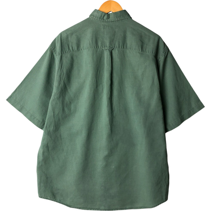2000'S Columbia Short Sleeve Button-Down Shirt, Men's XL Lamy Khaki type sage green Vintage Second Hand