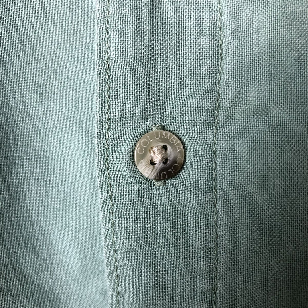 2000'S Columbia Short Sleeve Button-Down Shirt, Men's XL Lamy Khaki type sage green Vintage Second Hand