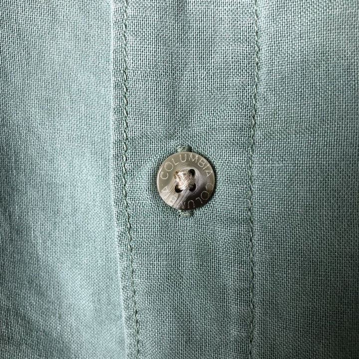 2000'S Columbia Short Sleeve Button-Down Shirt, Men's XL Lamy Khaki type sage green Vintage Second Hand