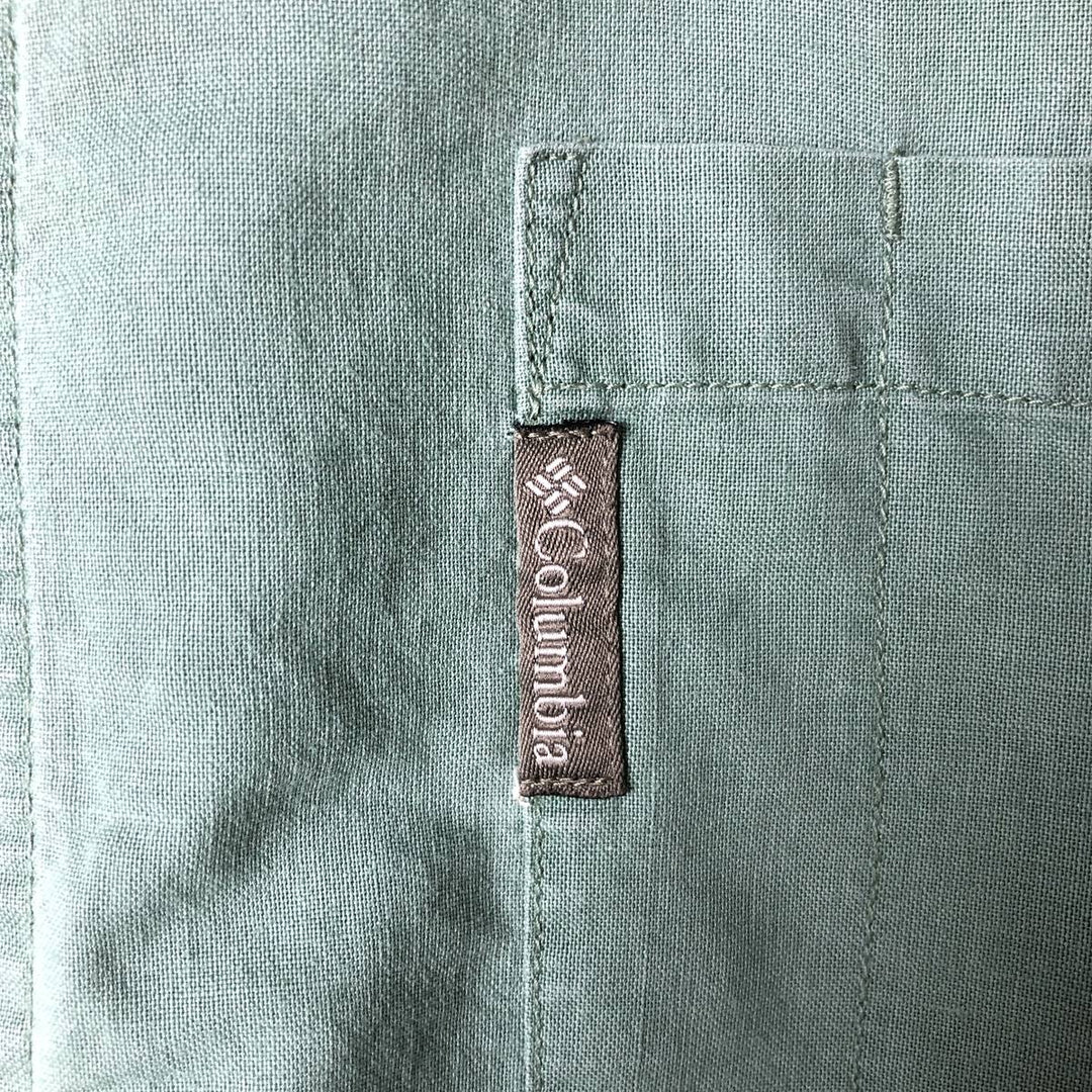 2000'S Columbia Short Sleeve Button-Down Shirt, Men's XL Lamy Khaki type sage green Vintage Second Hand