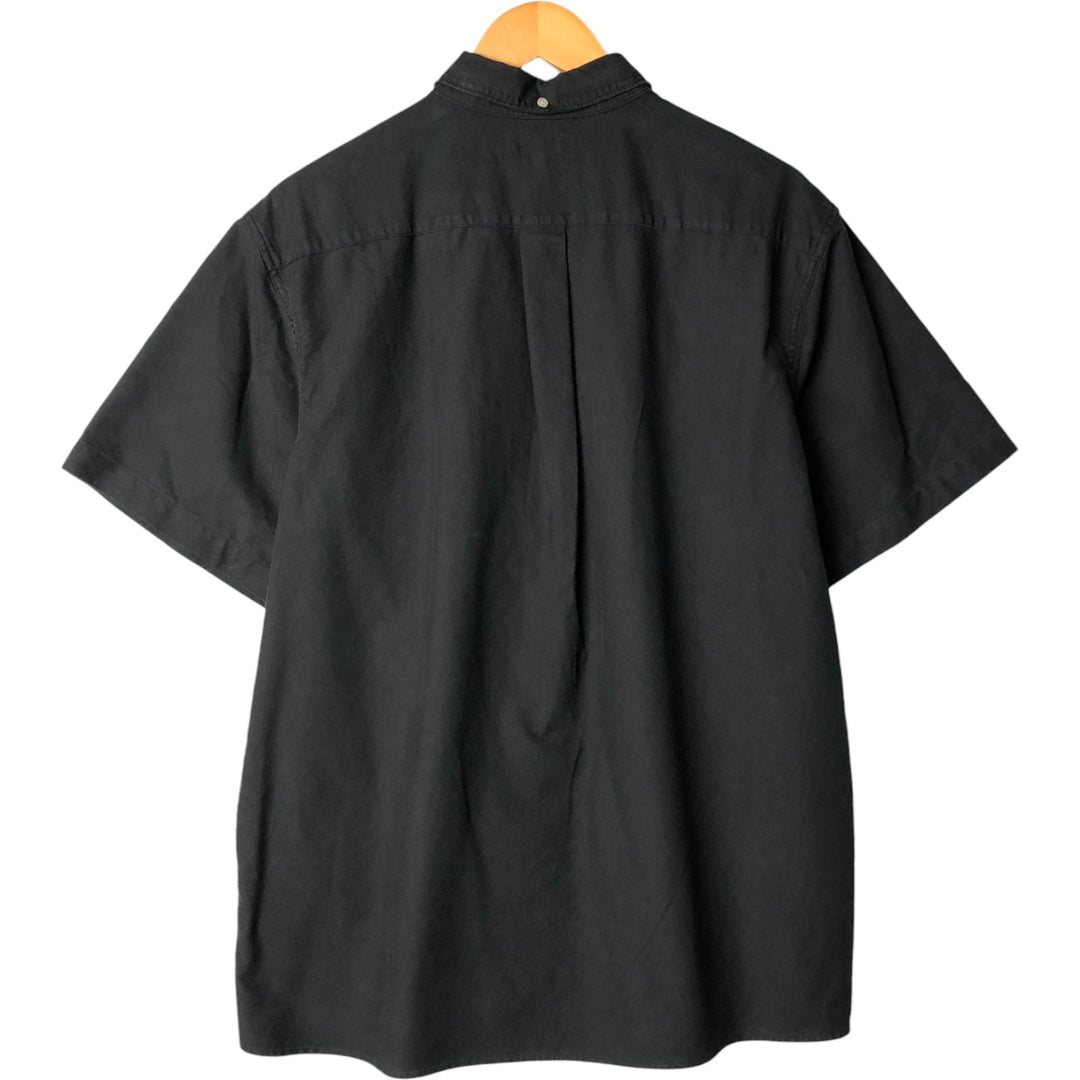 Ralph Lauren short-sleeved button-down shirt, box shirt, men's XL size cotton black type Vintage Second Hand