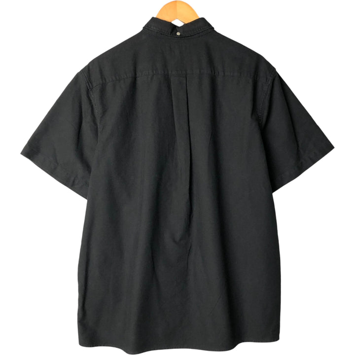 Ralph Lauren short-sleeved button-down shirt, box shirt, men's XL size cotton black type Vintage Second Hand