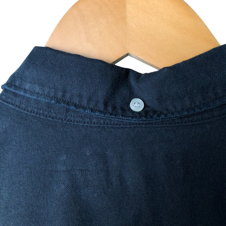 Ralph Lauren short-sleeved button-down shirt, box shirt, men's XL size cotton black type Vintage Second Hand