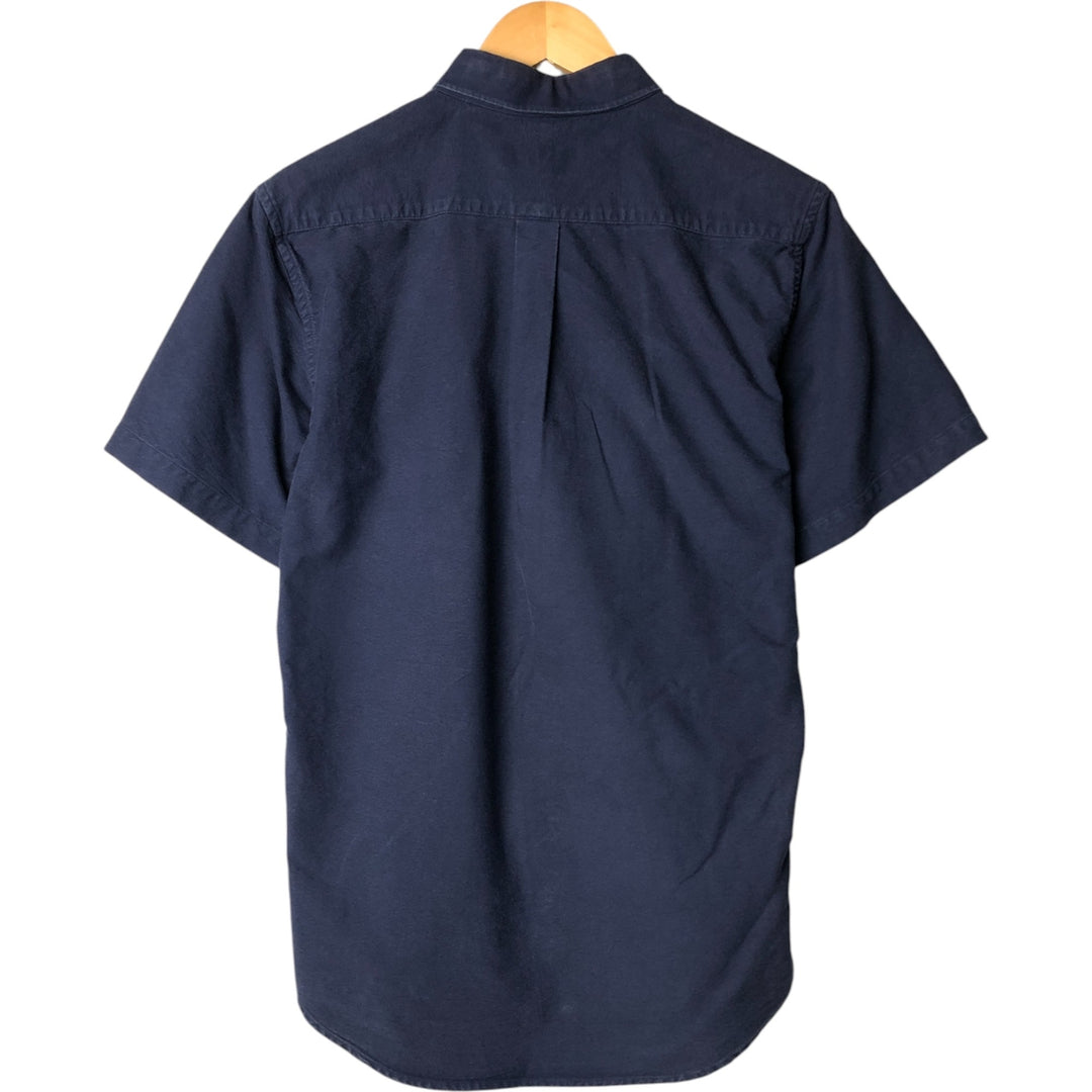 Ralph Lauren CUSTOM FIT short sleeve button down shirt, men's size L cotton Navy blue Vintage Second Hand