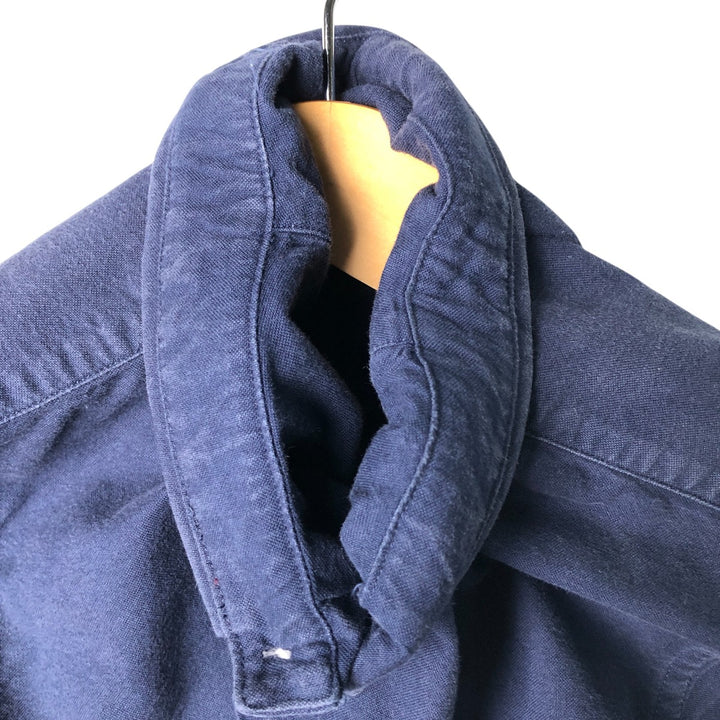 Ralph Lauren CUSTOM FIT short sleeve button down shirt, men's size L cotton Navy blue Vintage Second Hand