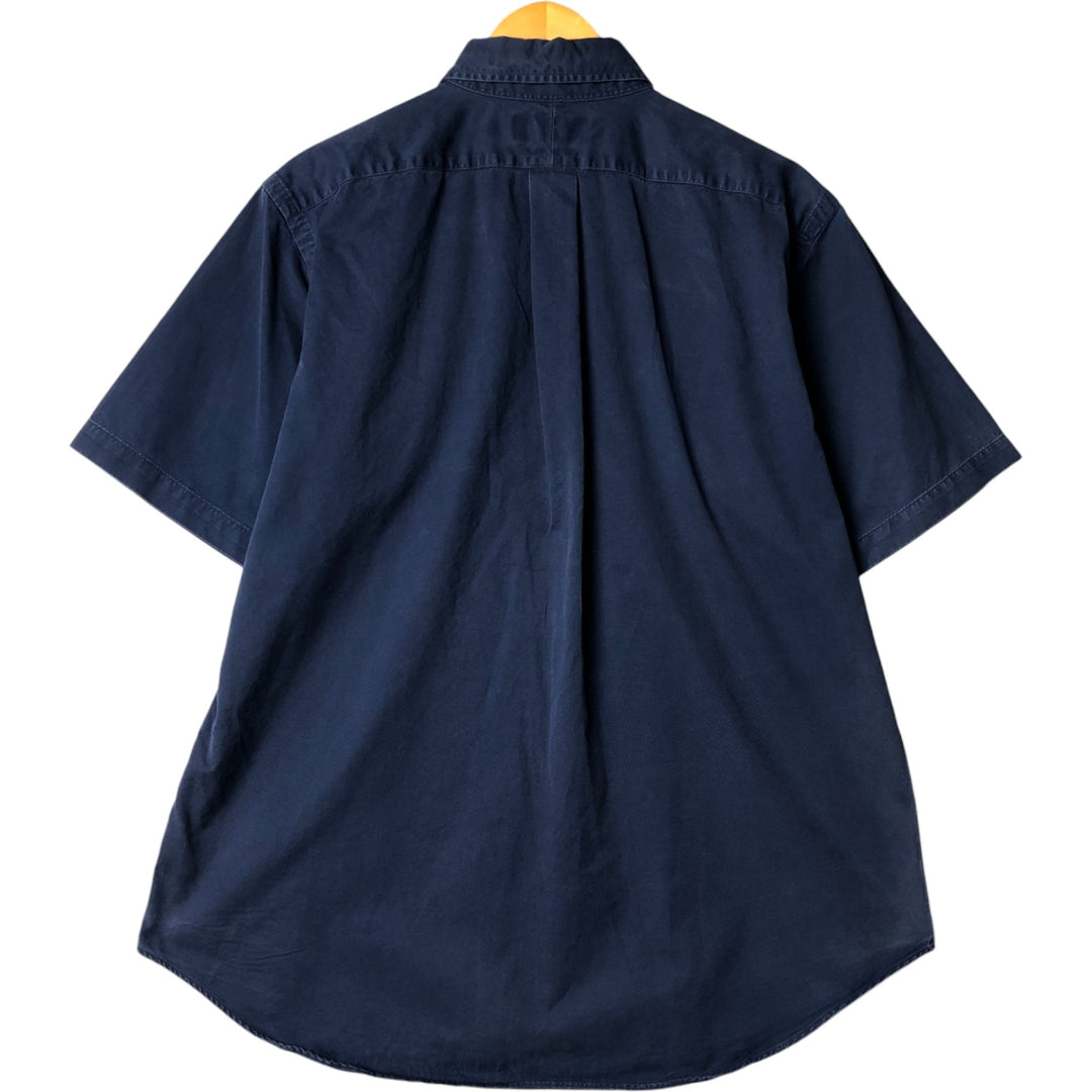 Ralph Lauren Classic Fit short sleeve button down shirt, men's size L cotton Navy blue Vintage Second Hand