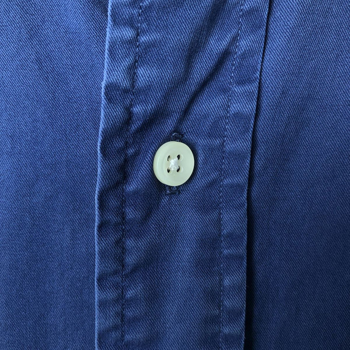 Ralph Lauren Classic Fit short sleeve button down shirt, men's size L cotton Navy blue Vintage Second Hand