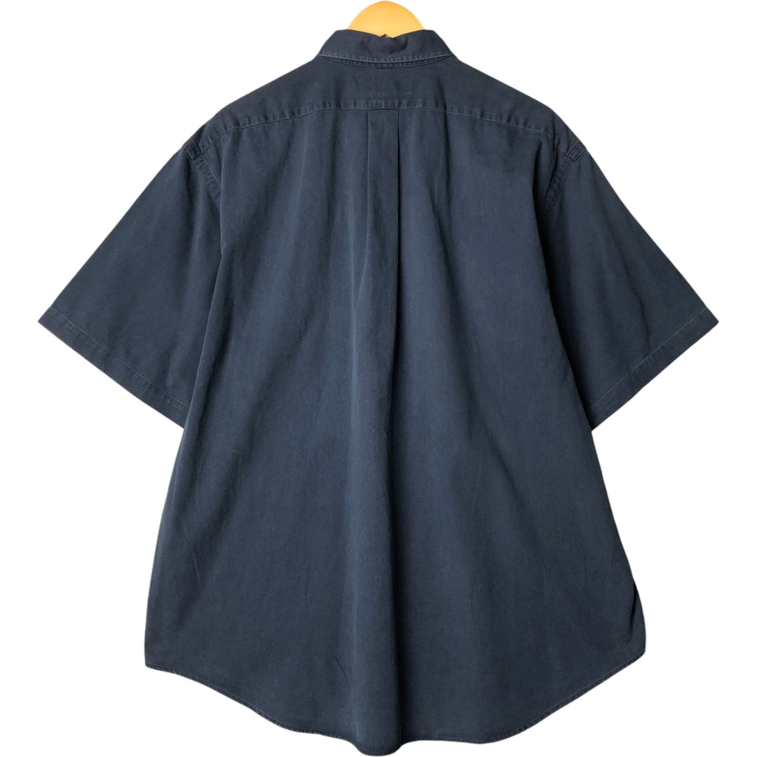 Ralph Lauren short sleeve button down shirt, men's XL size cotton navy blue type Vintage Second Hand