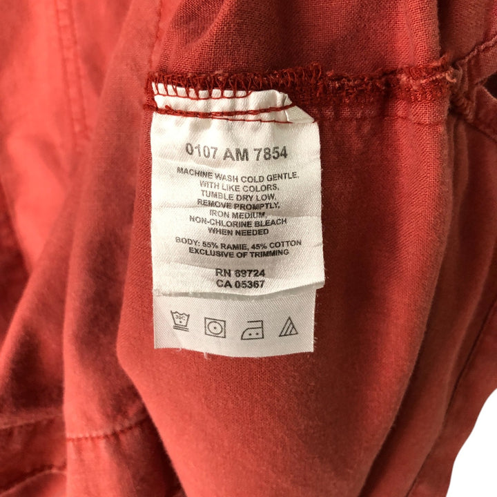 2000'S Columbia Short Sleeve Ramie and Cotton Box Shirt, Men's Size L Lamy red type Vintage Second Hand