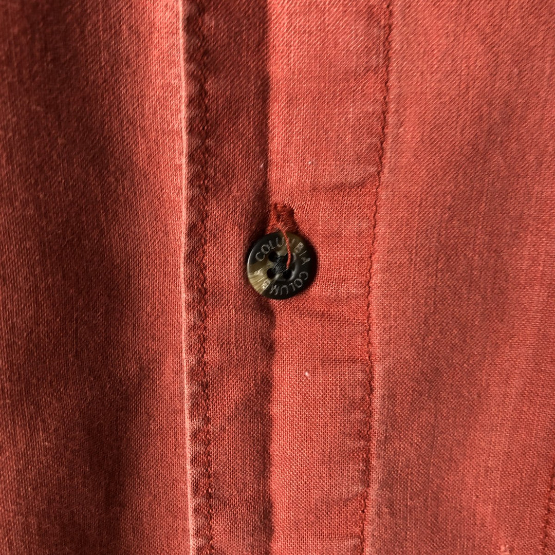 2000'S Columbia Short Sleeve Ramie and Cotton Box Shirt, Men's Size L Lamy red type Vintage Second Hand