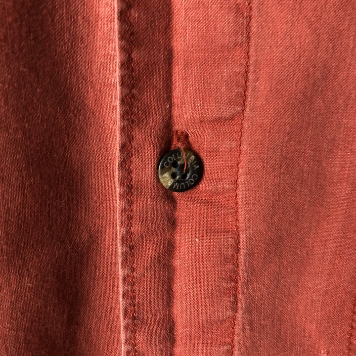 2000'S Columbia Short Sleeve Ramie and Cotton Box Shirt, Men's Size L Lamy red type Vintage Second Hand