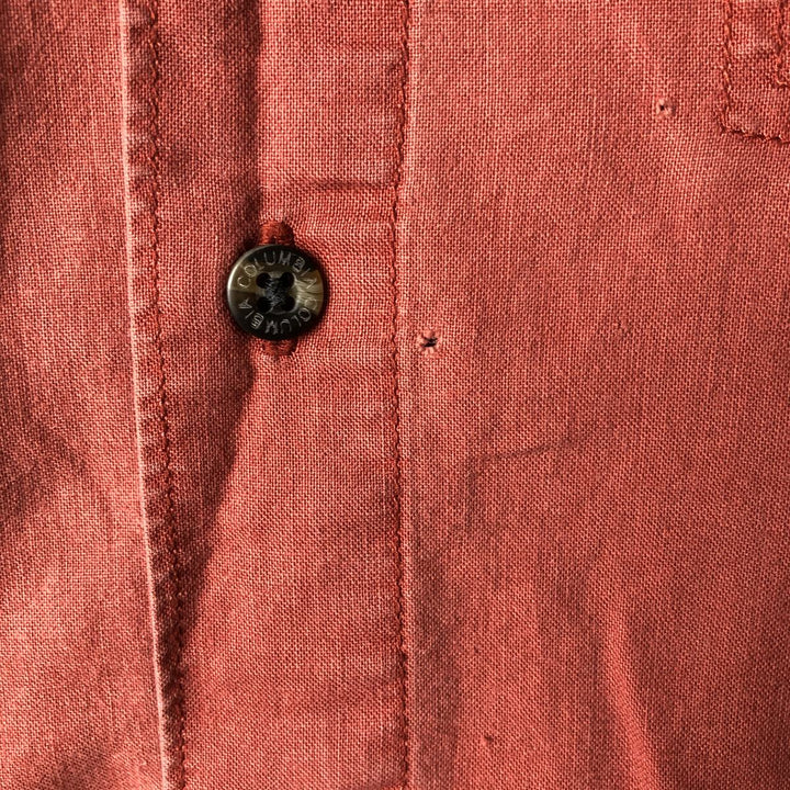 2000'S Columbia Short Sleeve Ramie and Cotton Box Shirt, Men's Size L Lamy red type Vintage Second Hand
