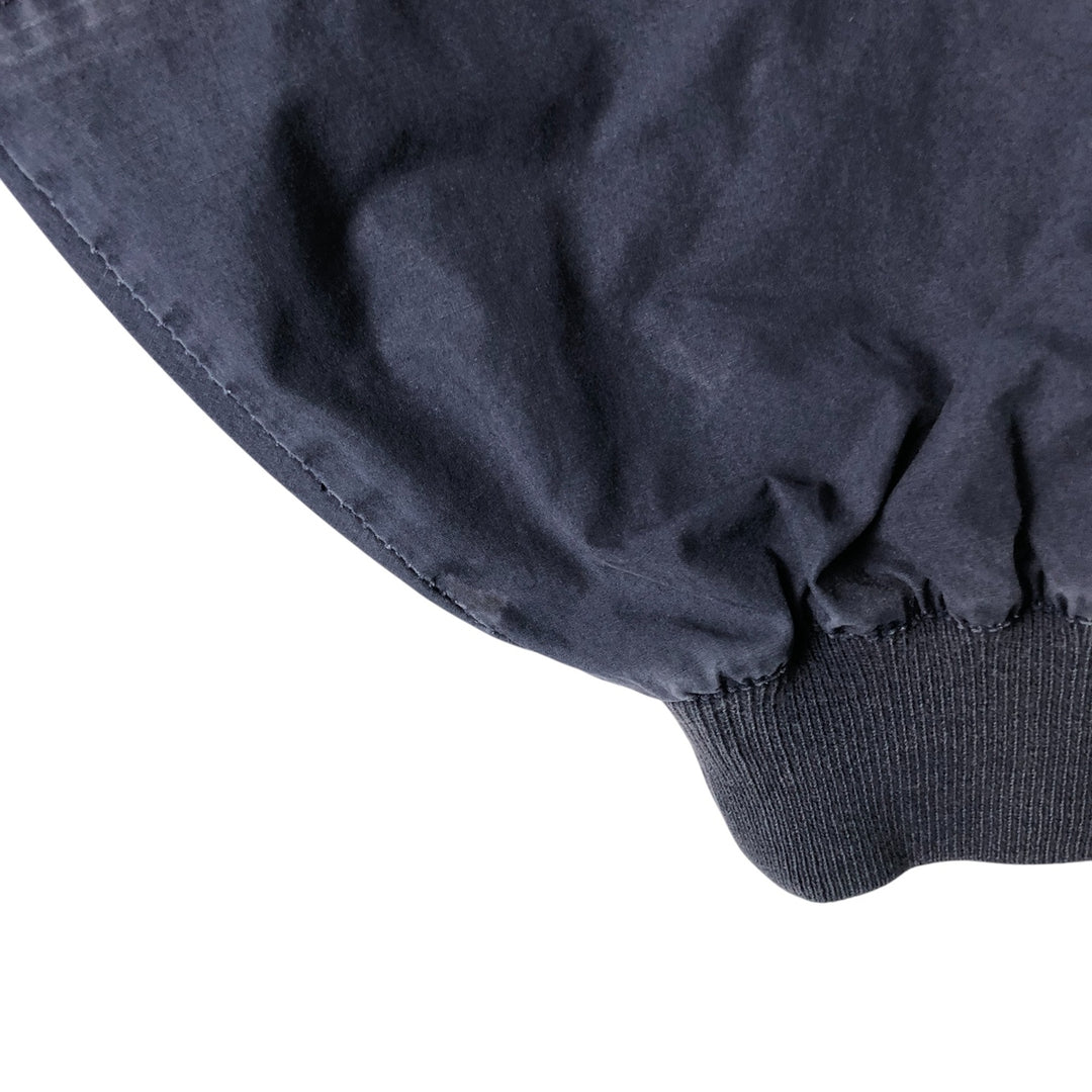 Vintage 90'S Nautica striped pattern half-button collared warm-up pullover, men's size L cotton navy blue type Vintage Second Hand