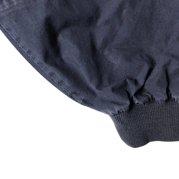 Vintage 90'S Nautica striped pattern half-button collared warm-up pullover, men's size L cotton navy blue type Vintage Second Hand