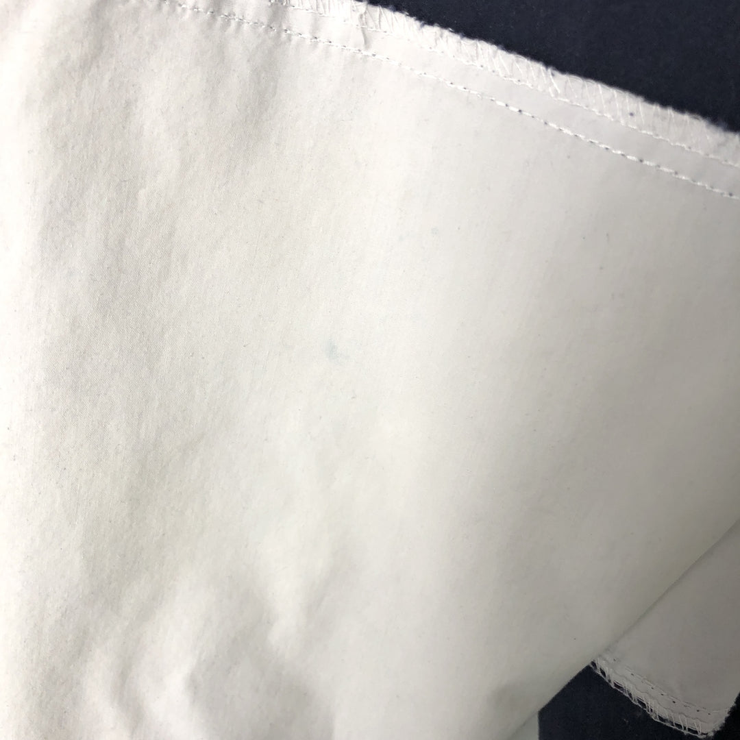 Vintage 90'S Nautica striped pattern half-button collared warm-up pullover, men's size L cotton navy blue type Vintage Second Hand