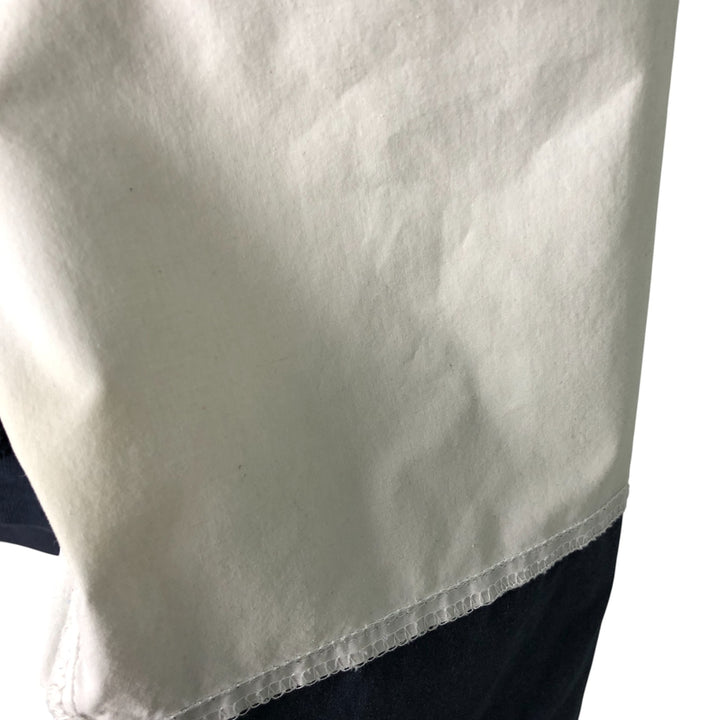 Vintage 90'S Nautica striped pattern half-button collared warm-up pullover, men's size L cotton navy blue type Vintage Second Hand