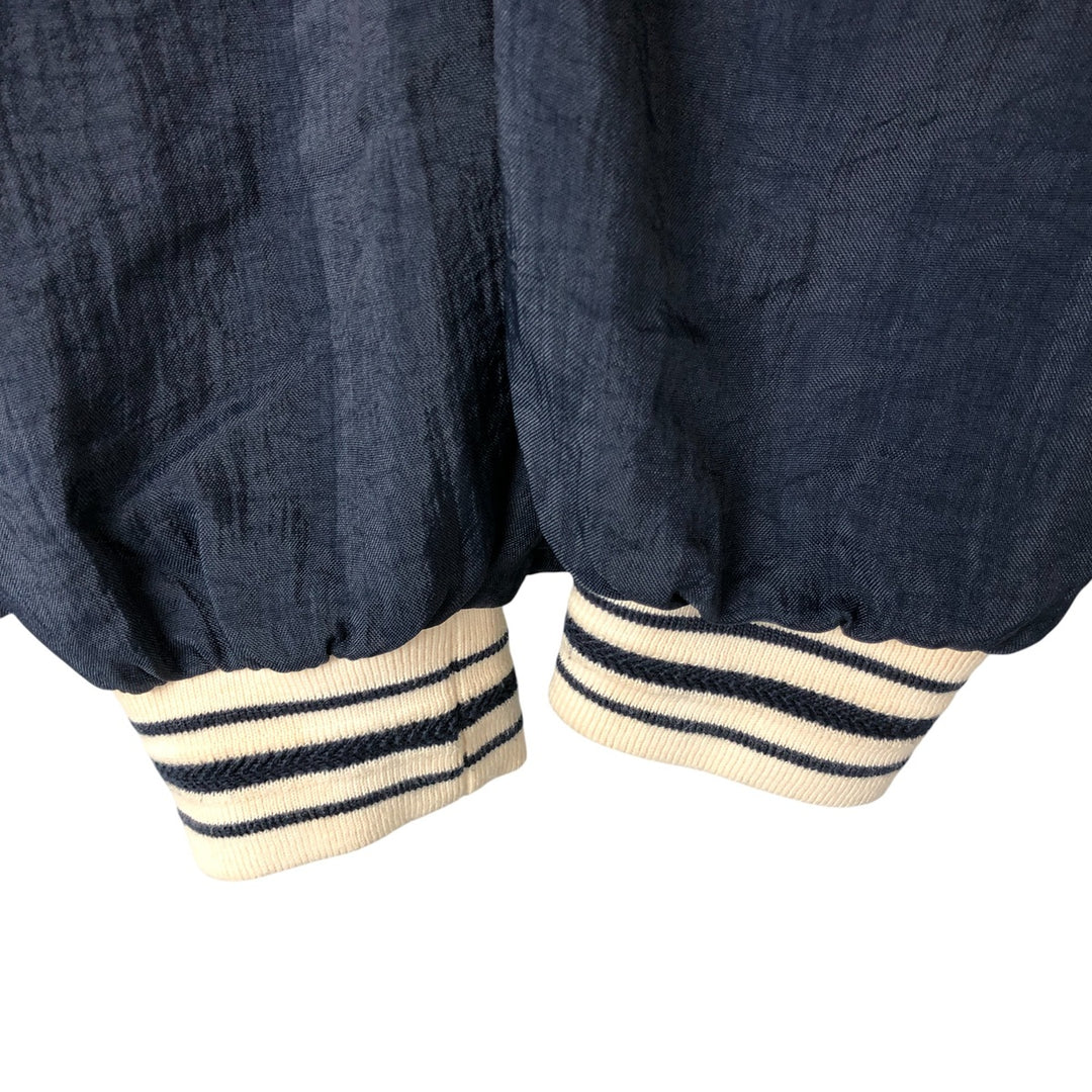 90'S Champion V-neck nylon pullover, men's size L, vintage Nylon navy blue type Vintage Second Hand
