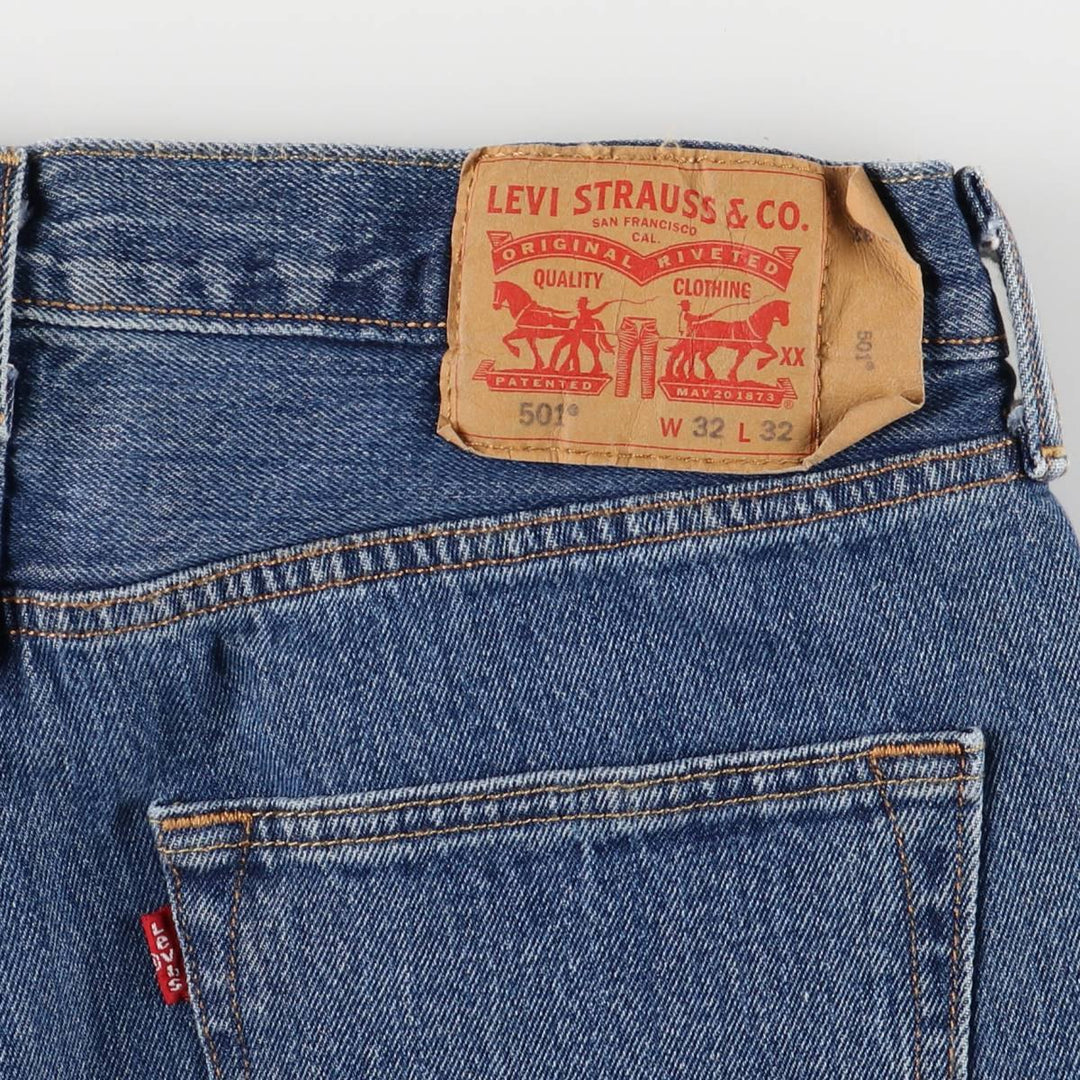 Levi's 501 straight denim pants for men, size W33 cotton blue type Vintage Second Hand