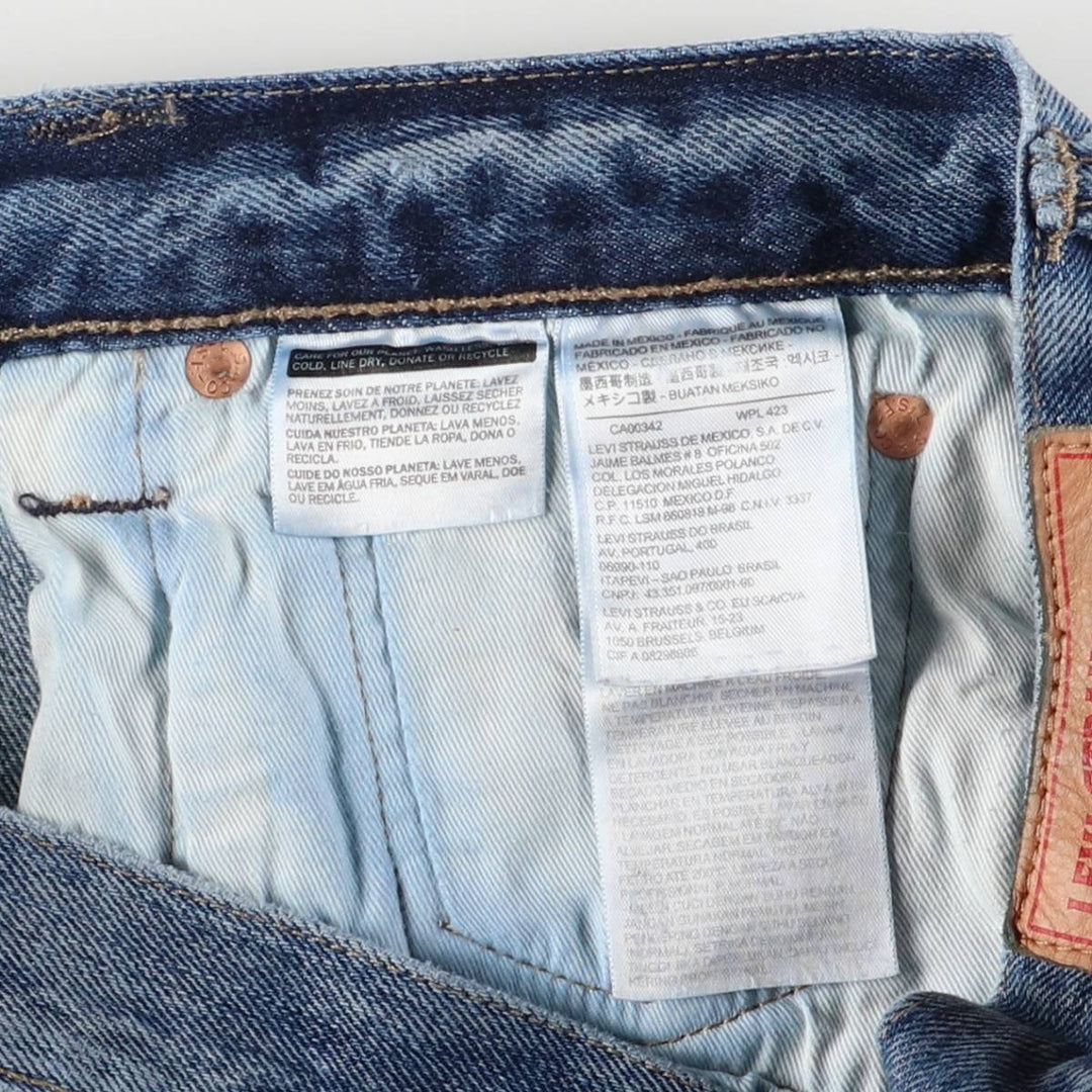 Levi's 501 straight denim pants for men, size W34 cotton blue type Vintage Second Hand