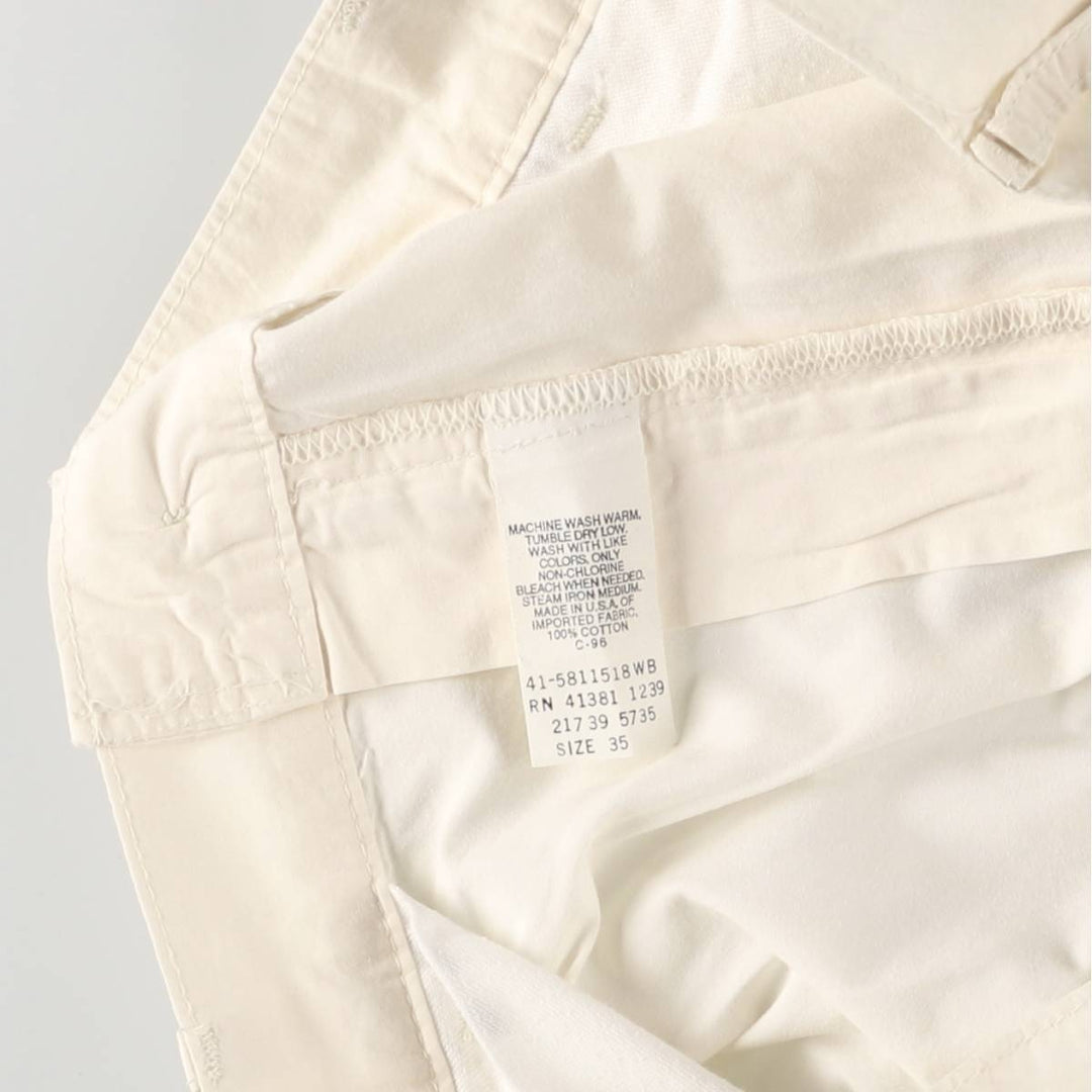 Vintage 90'S Polo by Ralph Lauren two-pleat chino shorts, made in the USA, men's size W35. cotton ivory Vintage Second Hand