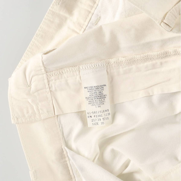 Vintage 90'S Polo by Ralph Lauren two-pleat chino shorts, made in the USA, men's size W35. cotton ivory Vintage Second Hand