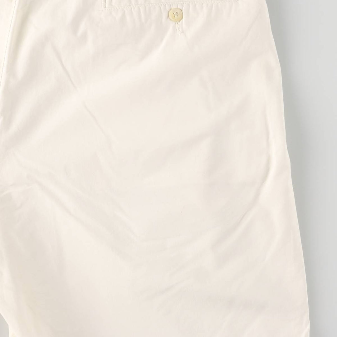 Vintage 90'S Polo by Ralph Lauren two-pleat chino shorts, made in the USA, men's size W35. cotton ivory Vintage Second Hand
