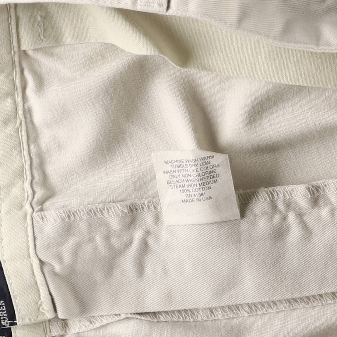 Ralph Lauren Polo Ralph Lauren Two-Pleated Chino Shorts, Made in USA, Men's Size W36 cotton Beige type Vintage Second Hand