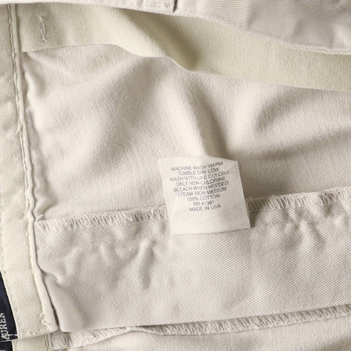 Ralph Lauren Polo Ralph Lauren Two-Pleated Chino Shorts, Made in USA, Men's Size W36 cotton Beige type Vintage Second Hand